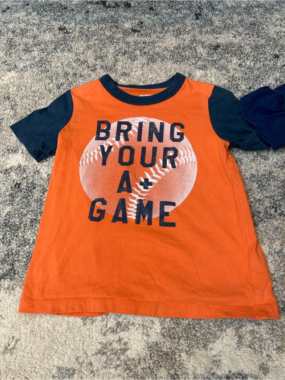 Orange & Navy 'Bring Your A Game' Baseball Graphic Tee for Kids